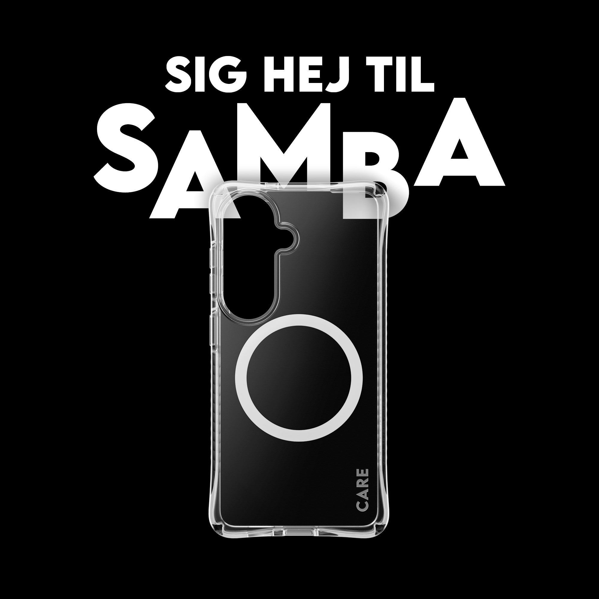 CARE™ by PanzerGlass® Samba Case Transparant m. Hvid Qi Samsung Galaxy S26